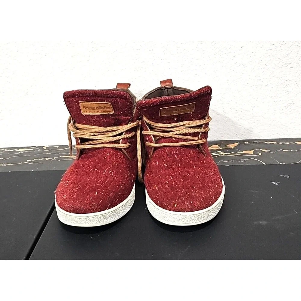 Steve Madden  textile uppers maroon tweed  ankle boots  Men sz 11 shoes /euro 44
